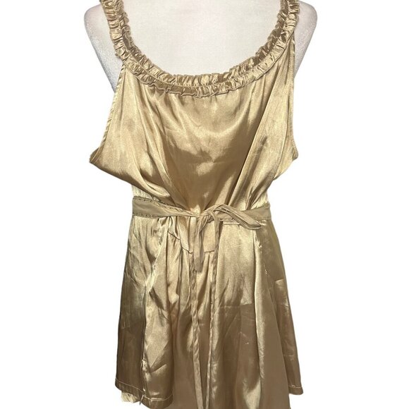 Y2K Gold Embellished Tank Satin-Like Plus Size 22/24 Seven7 - Picture 4 of 5